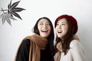 白黒の紅葉
