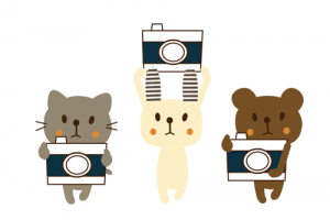 撮影のカメラ